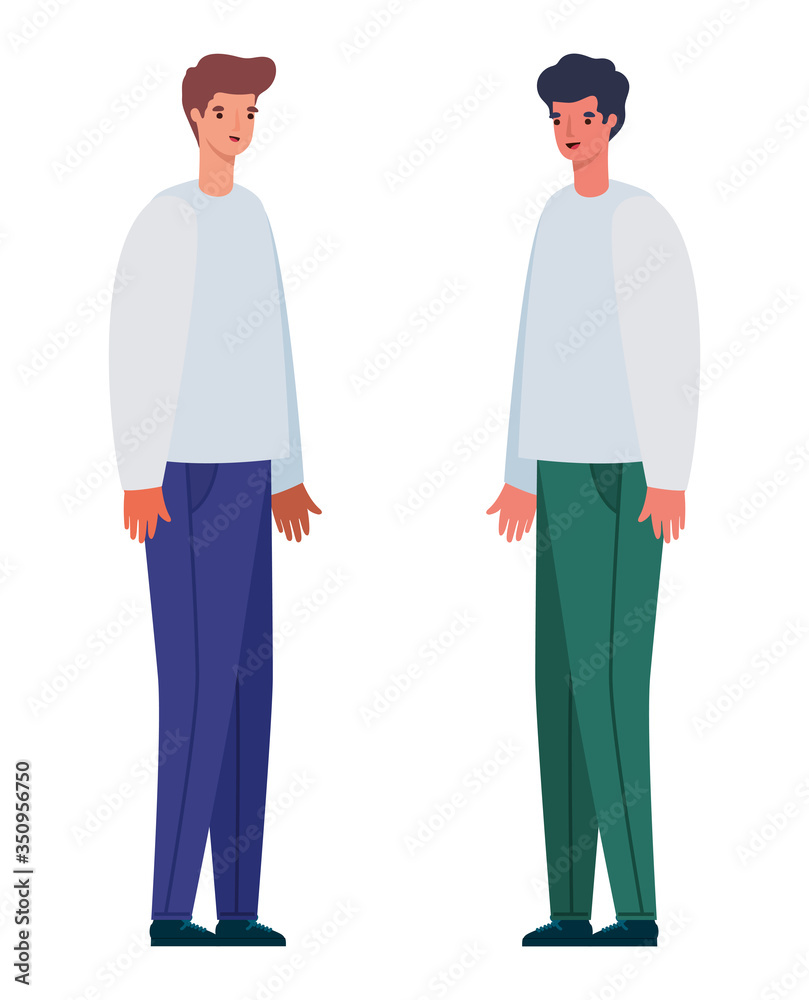 Fototapeta premium two men avatars vector design