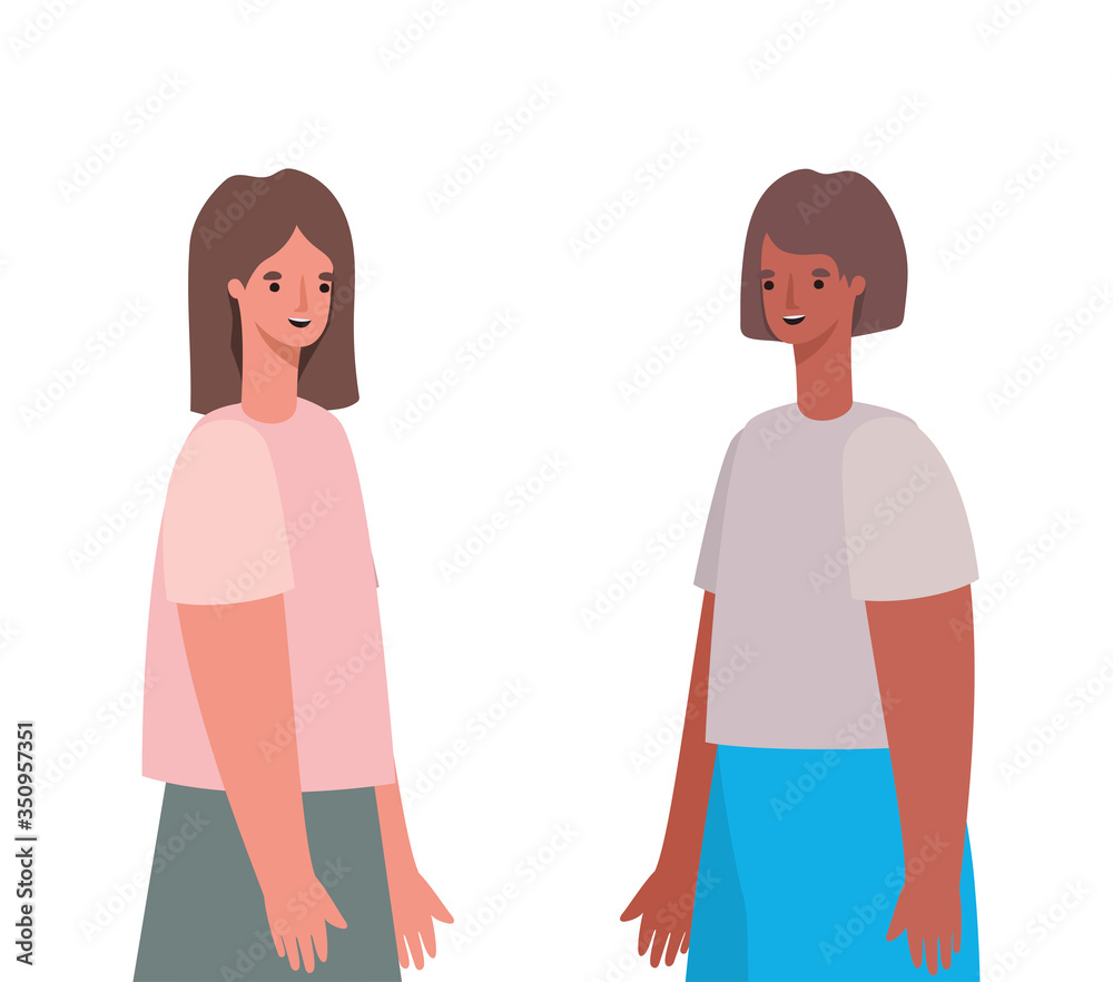 two women avatars vector design two women avatars vector design
