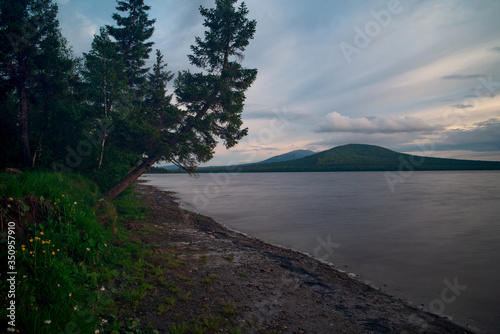 The shore of lake Zyuratkul