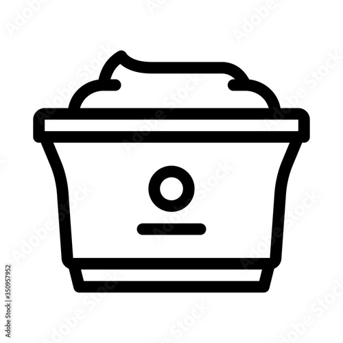 plastic cup of yogurt icon vector. plastic cup of yogurt sign. isolated contour symbol illustration