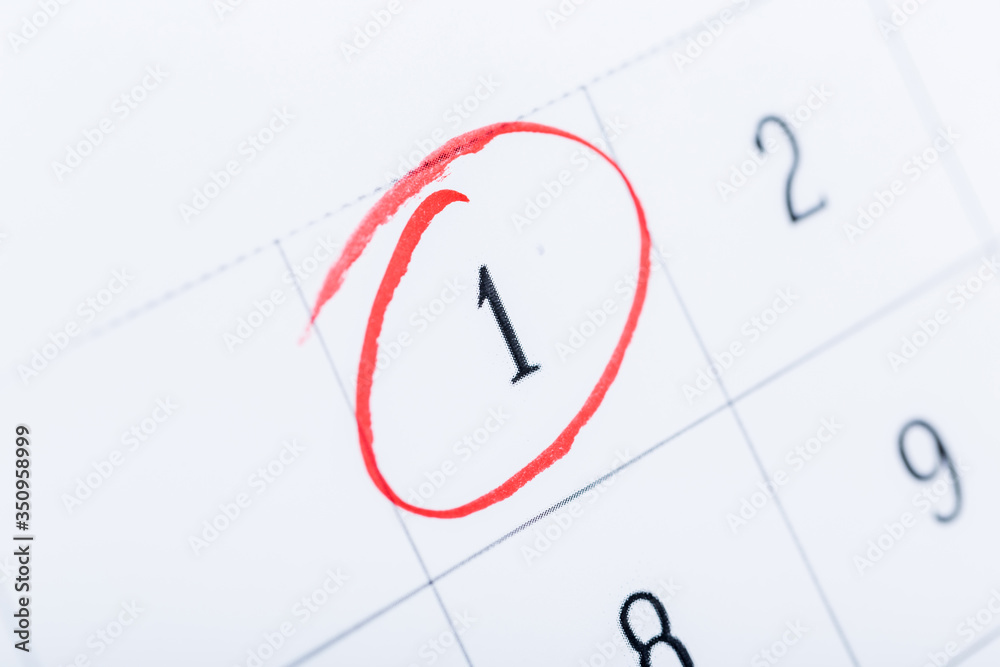 2020 calendar page marked with an important date in red pin. timeline, time, concept, idea, management 2020 calendar page marked with an important date in red pin. timeline, time, concept, idea, management