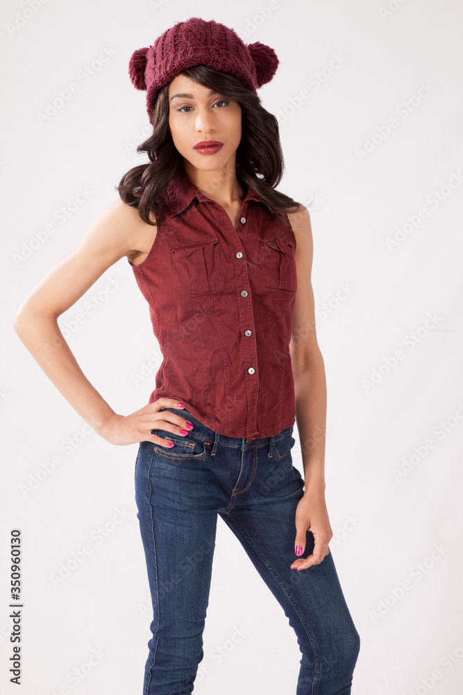 Lovely woman with her hand on her hips Lovely woman with her hand on her hips