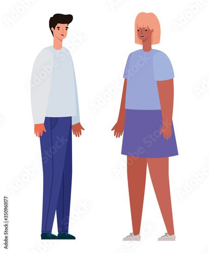 Wallpaper Mural Woman and man avatar vector design Torontodigital.ca