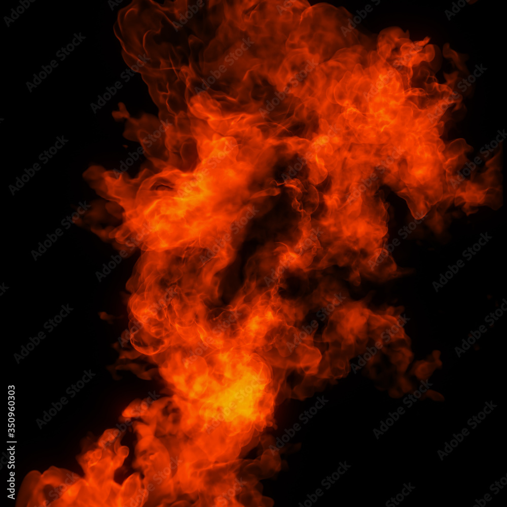 Abstract of flames, burning heat, dancing fire, forming in wave flow. energy waves and simulated inferno, flames. 3D rendering	