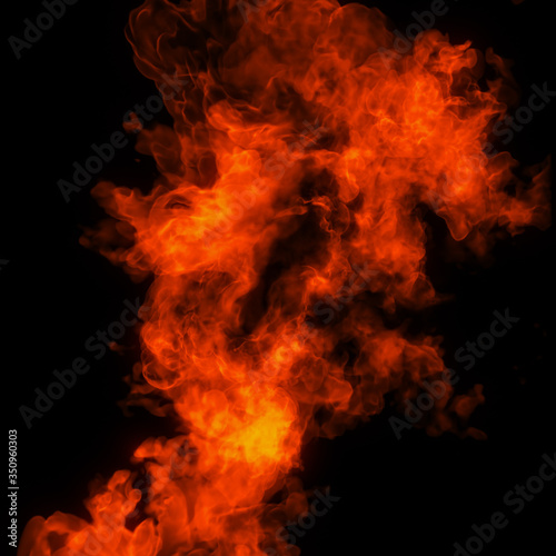 Abstract of flames, burning heat, dancing fire, forming in wave flow. energy waves and simulated inferno, flames. 3D rendering  © Quardia Inc.