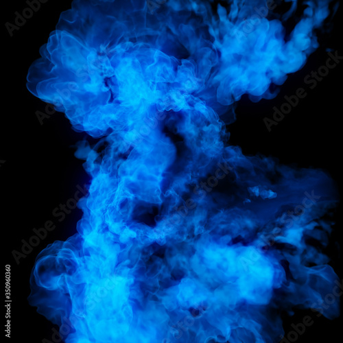 Abstract background of Blue flames, burning heat, dancing fire, forming in wave flow. energy waves and simulated inferno, flames. 3D rendering 