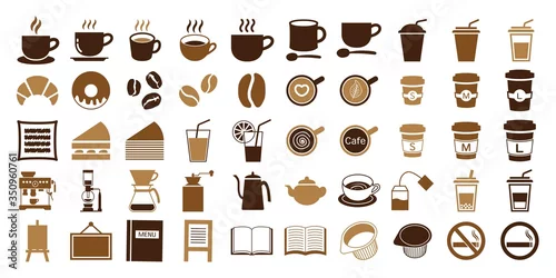 Obraz カフェ　コーヒー　アイコンセット