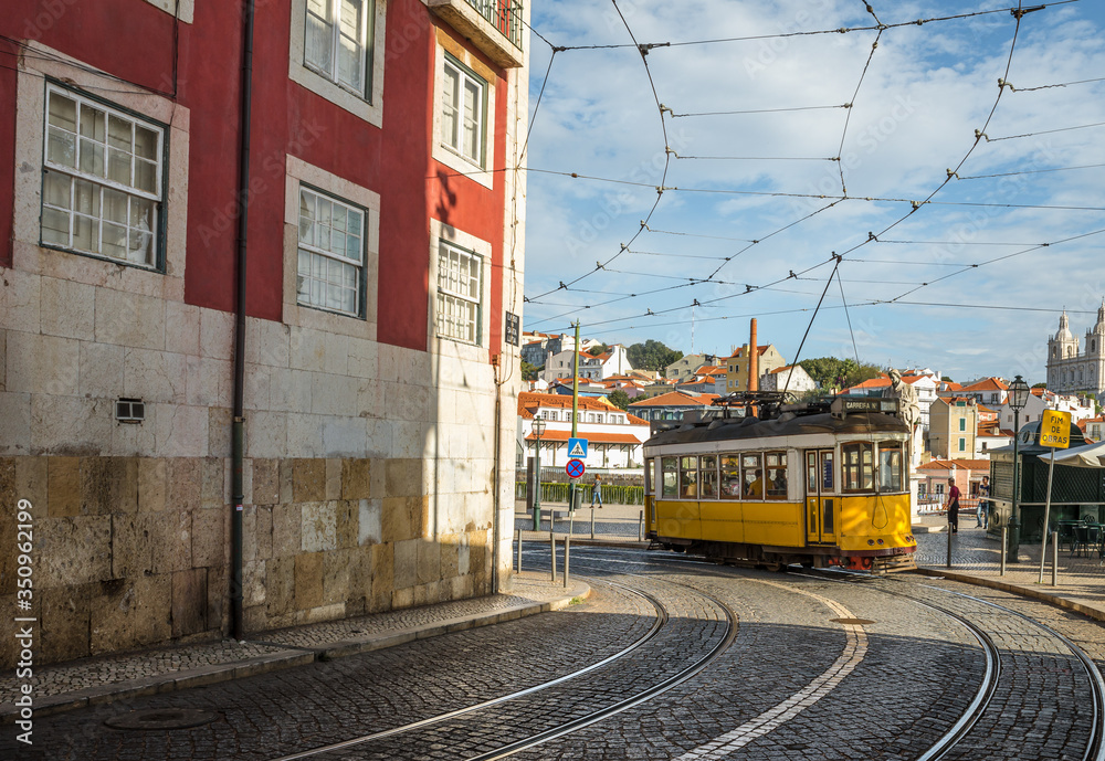 Fototapeta premium Tram street in Lisbon