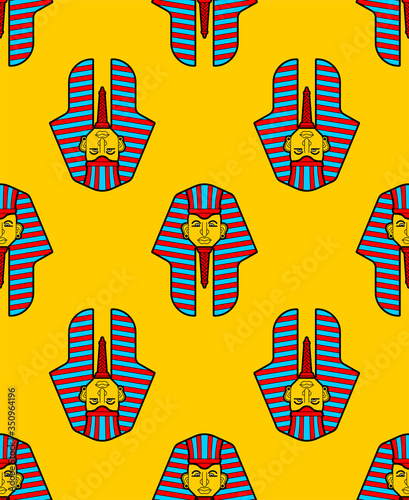 Pharaoh pattern seamless. Face King in ancient Egypt background