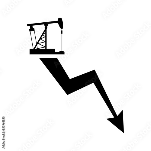 Chart for lower prices for oil and petroleum products. Oil decline graph