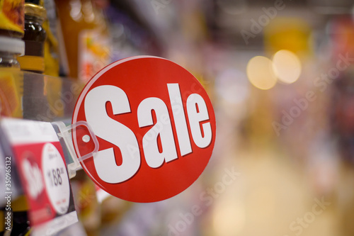 Quadro em tela Discount sign in supermarket