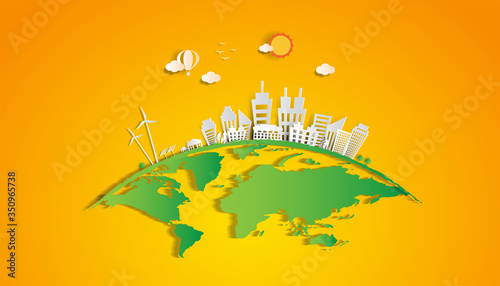 Energy ideas save the world concept Power green ecology -illustration  Vector