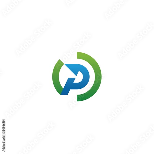 Free Download p letter with sporty logo design template - GFXLoad