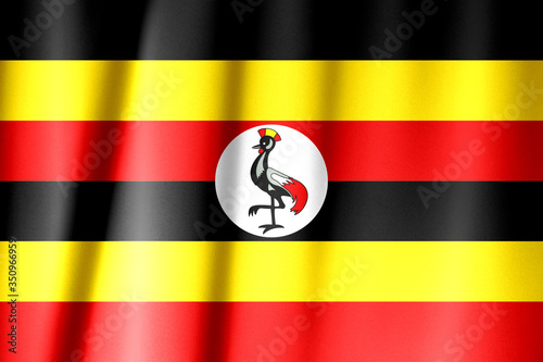 Free Download Uganda flag on a silk drape waving - GFXLoad