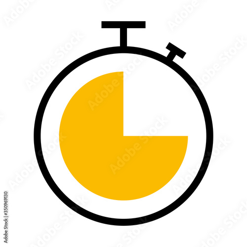 stopwatch icon, half color half line style