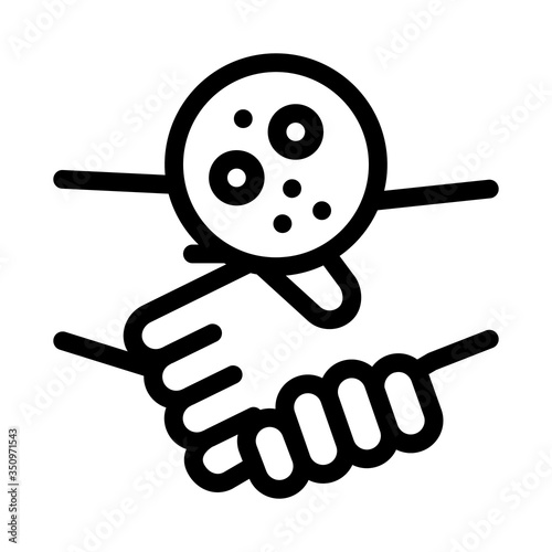 handshake dermatitis transmission icon vector. handshake dermatitis transmission sign. isolated contour symbol illustration
