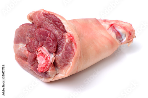 Photography raw pork (leg) isolated on white background