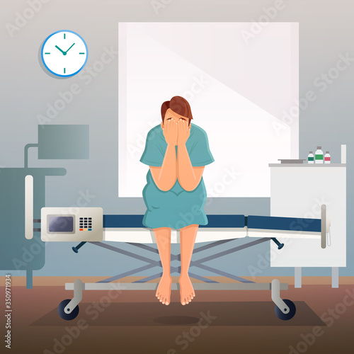 Man sitting on Hospital Bed
