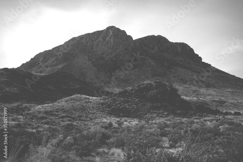 Desert Mountain in Black and White