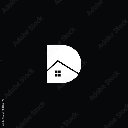 Letter D in vector for Real Estate , Property and Construction Logo design for business corporate sign. Minimal logo design template on white background.