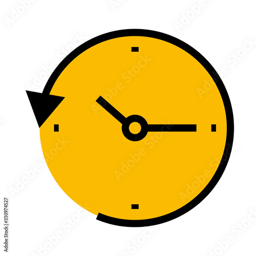 clock with arrow around, half line half color style
