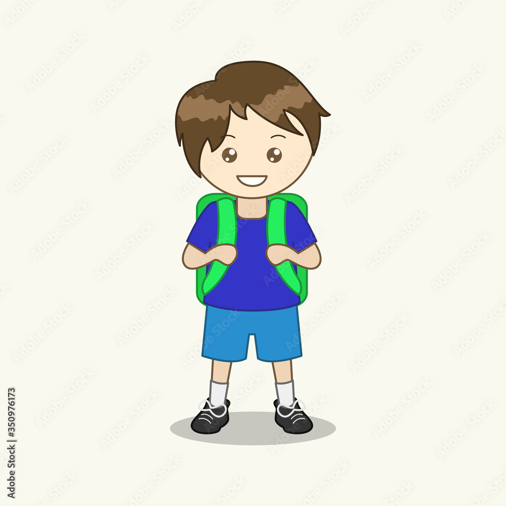 Illustration back to school with a bag Illustration back to school with a bag