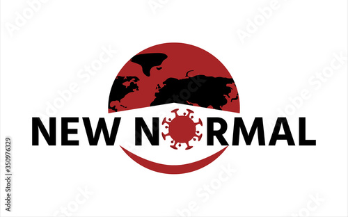 World map wearing mask isolate on white background