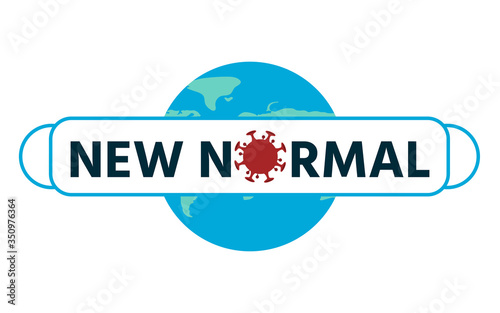 World map wearing mask isolate on white background