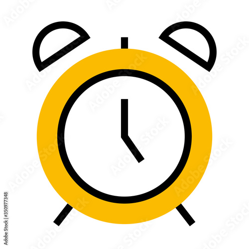 alarm clock icon, half color half line style