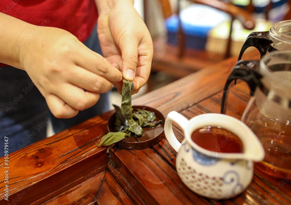 Brewing Chinese tea from the tea leaves. Brewing Chinese tea from the tea leaves.