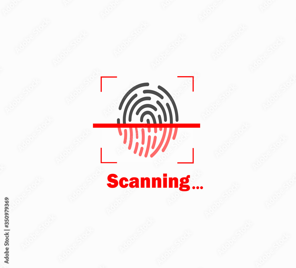 Imprint vector illustration. Fingerprint Scanning, Identification and Security Imprint vector illustration. Fingerprint Scanning, Identification and Security