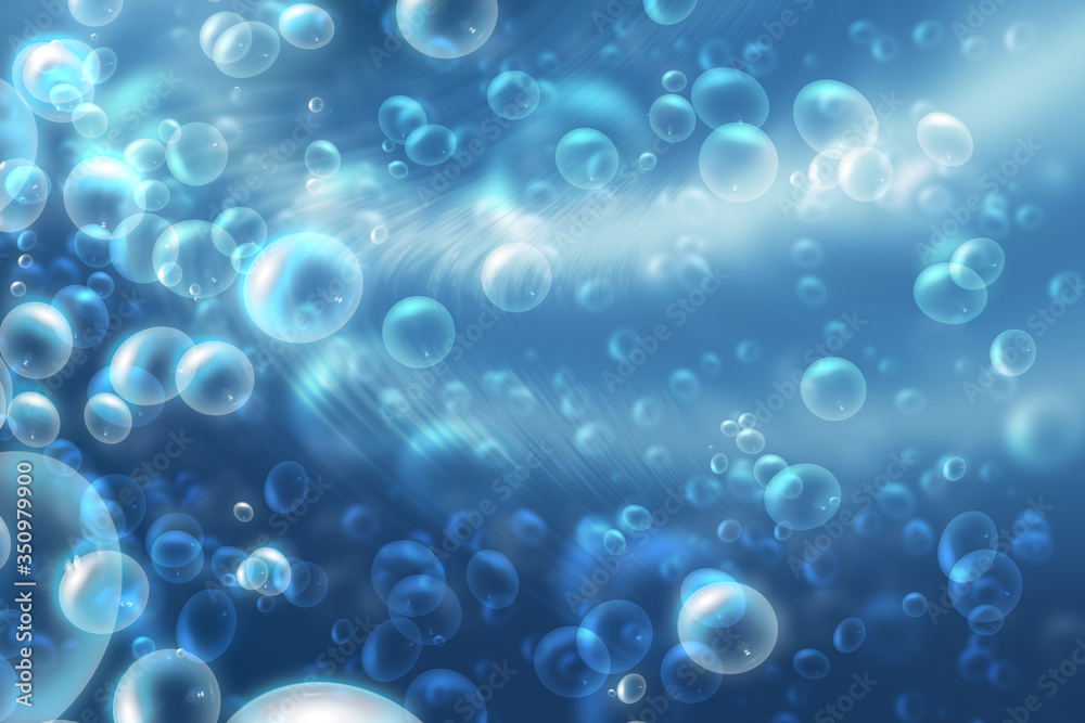   bubbles in the blue water