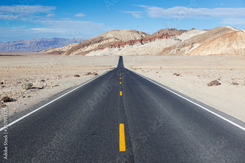 Empty Road Through Death Valley, California, USA