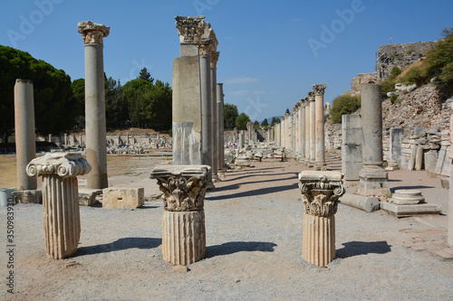 The ruins of the ancient city of Ephesus in Turkey. Early Christian Basilica photo
