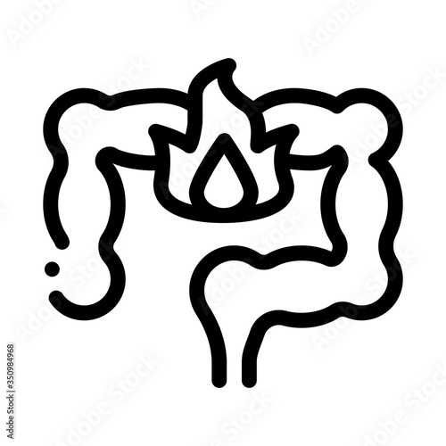 heartburn stomach icon vector. heartburn stomach sign. isolated contour symbol illustration