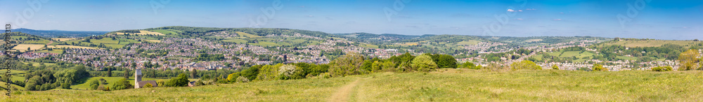 View from Selsley Common towards Stroud,Cotswolds, Gloucestershire, England, United Kingdom