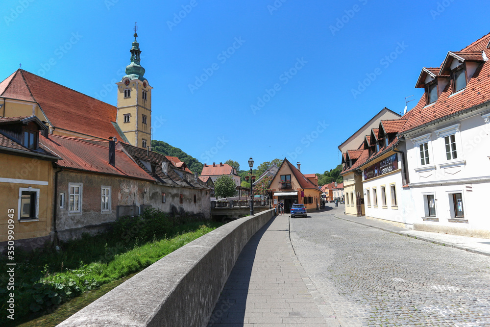Samobor/Croatia-May 7th,2020: Samobor town empty days before Croatia eases restrictive measures during corona virus epidemic and ends lock down