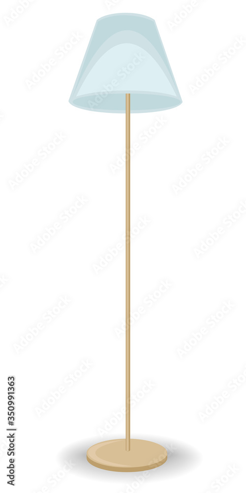 Floor lamp with lampshade for lighting the room. The element of decor and interior design. Light source. Vector illustration Floor lamp with lampshade for lighting the room. The element of decor and interior design. Light source. Vector illustration