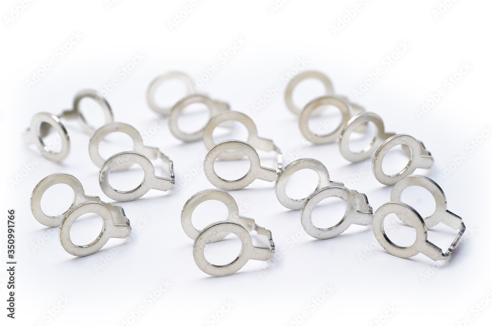 fuel washers on a white background fuel washers on a white background