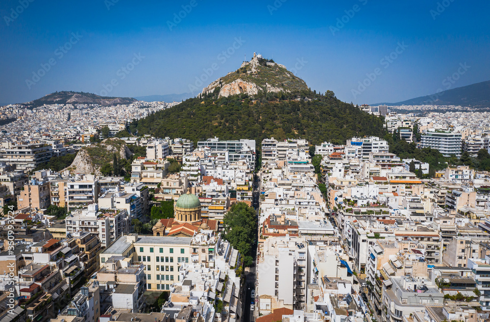 Athens city center, view around Lycabettus Hill, Attica, Greece