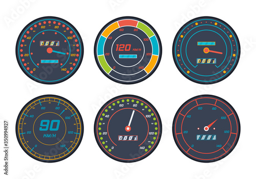 Engine speedometer icons.