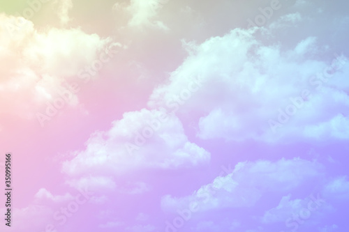 abstract beauty soft pink sweet pastel with fluffy clouds on sky. multi color rainbow image. fantasy growing love light