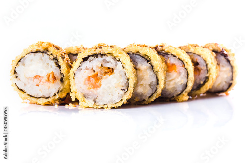 sushi rolls on white background isolated. Traditional Japanese cuisine © artem_goncharov