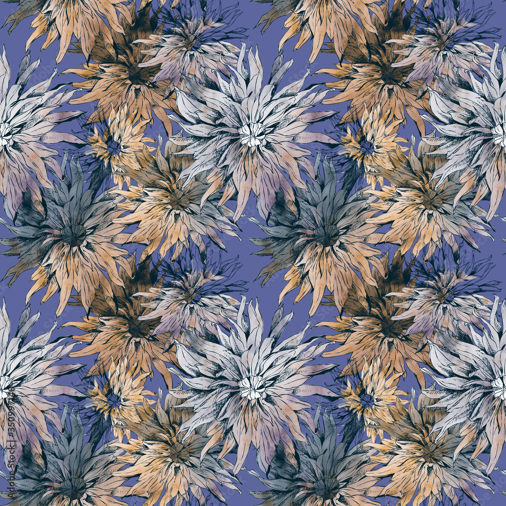 Dahlias Seamless Pattern Dahlias Seamless Pattern