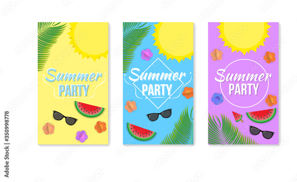 Summer sale, party invitations, banner layout background, Wallpaper, flyers, posters, brochure, discount coupon.