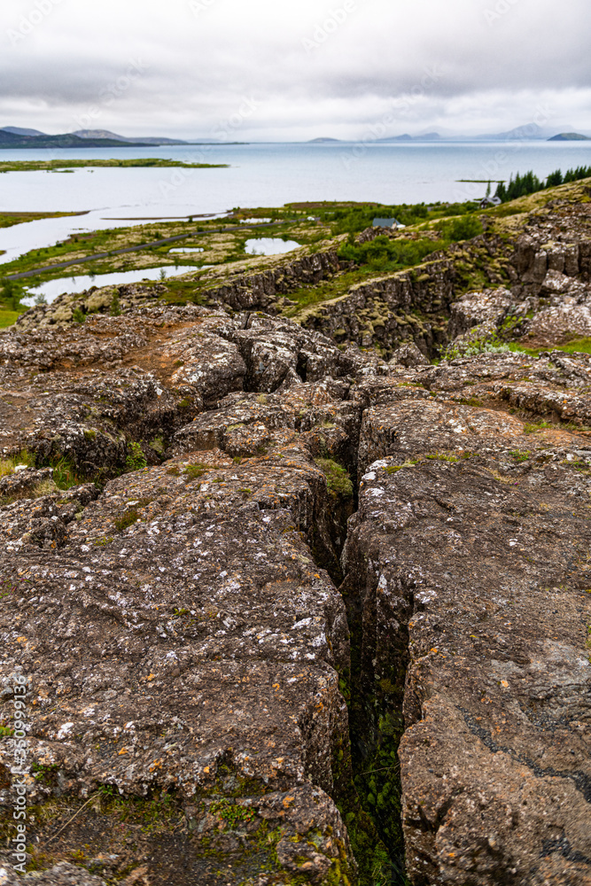 Thingvellir National Park in western Iceland during summer