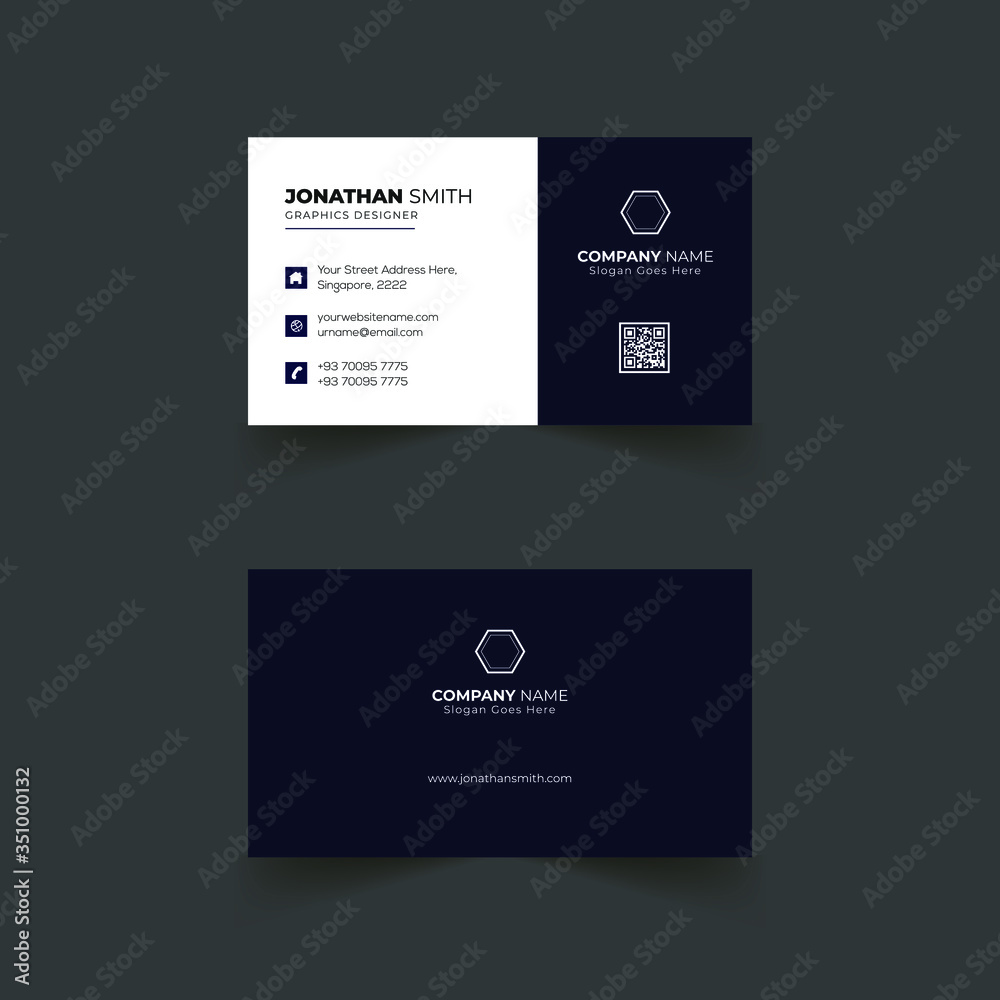 Business card design with modern layout