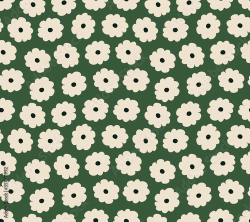 Cute seamless pattern with little flowers, vector. Floral design for fabric, ...