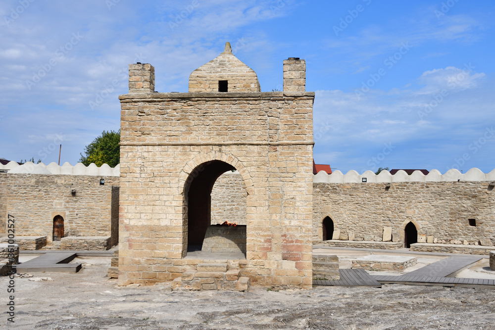 Ancient Ateshgah fire temple in Azerbaijan  in September