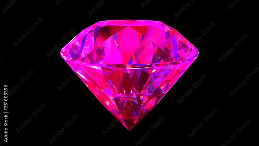 Diamond under neon lights. 3D-rendering. Diamond under neon lights. 3D-rendering.